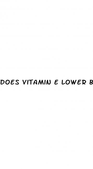 does vitamin e lower blood pressure