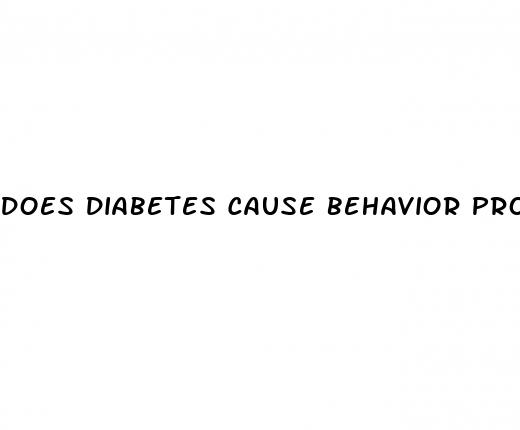 does diabetes cause behavior problems