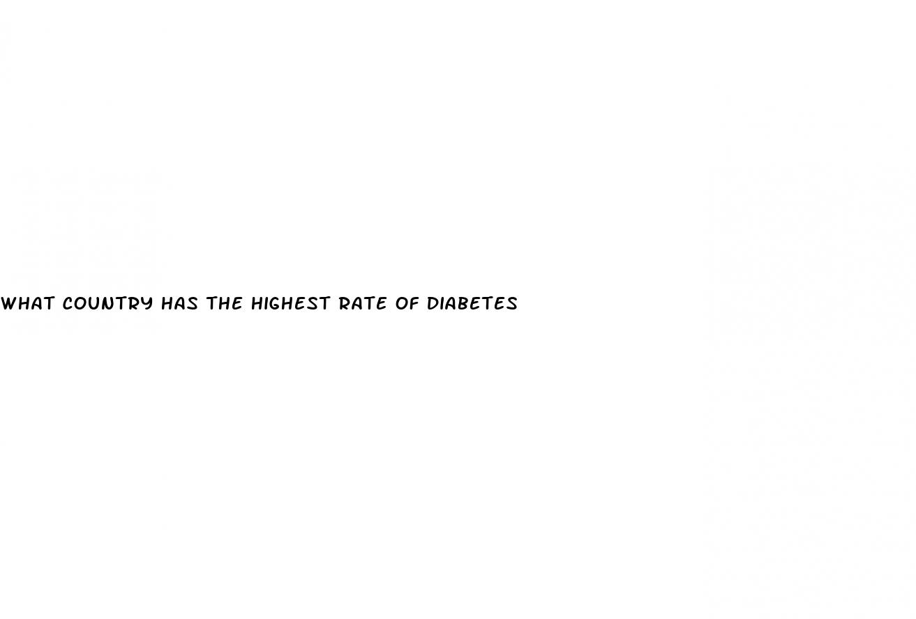 what country has the highest rate of diabetes