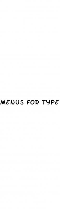 menus for type 2 diabetes