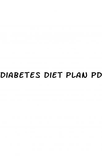 diabetes diet plan pdf
