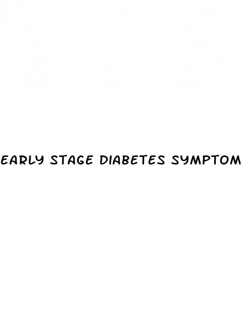 early stage diabetes symptoms