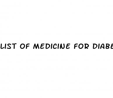 list of medicine for diabetes