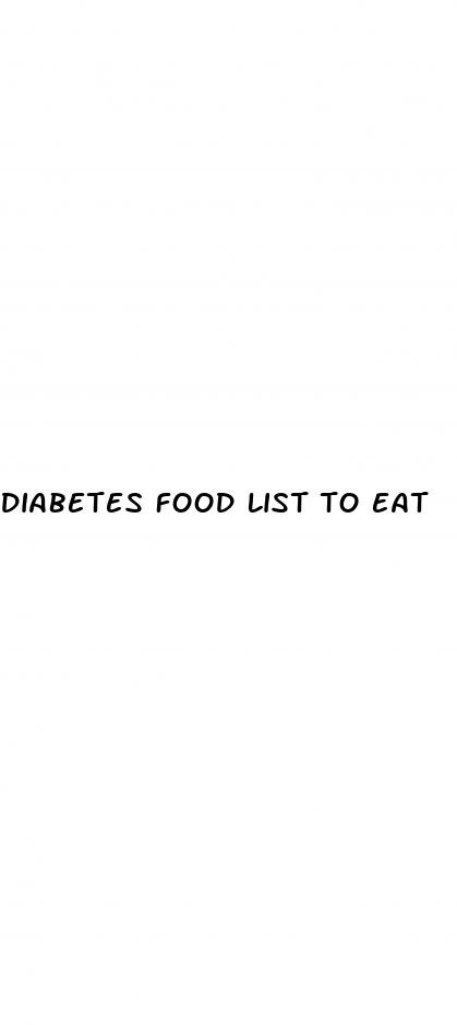 diabetes food list to eat