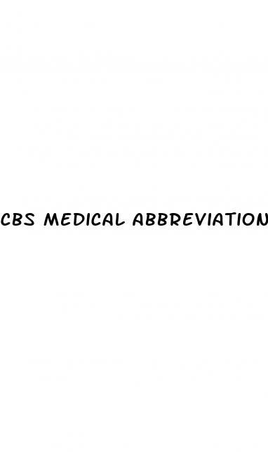 cbs medical abbreviation blood sugar