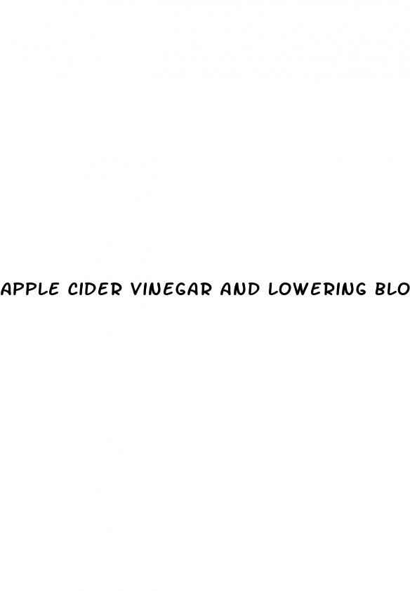apple cider vinegar and lowering blood sugar