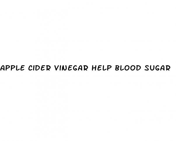 apple cider vinegar help blood sugar