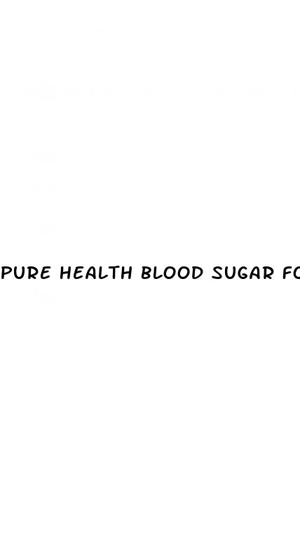 pure health blood sugar formula