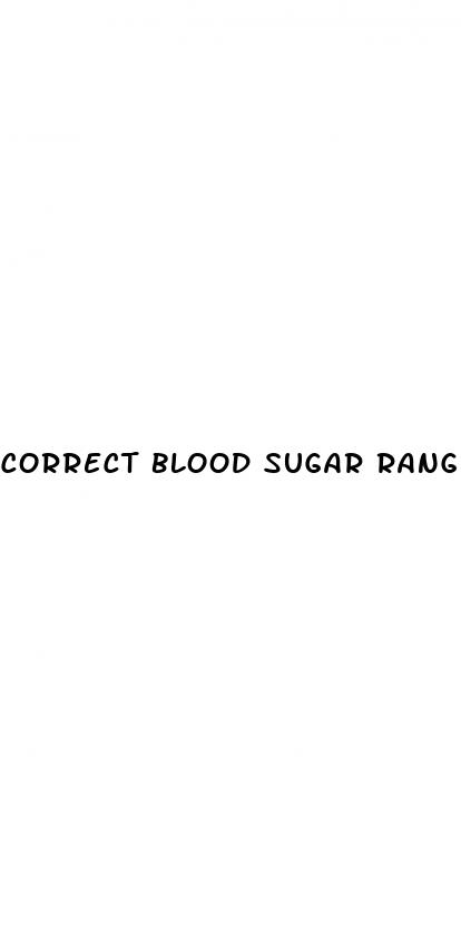 correct blood sugar range