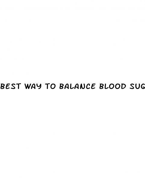 best way to balance blood sugar