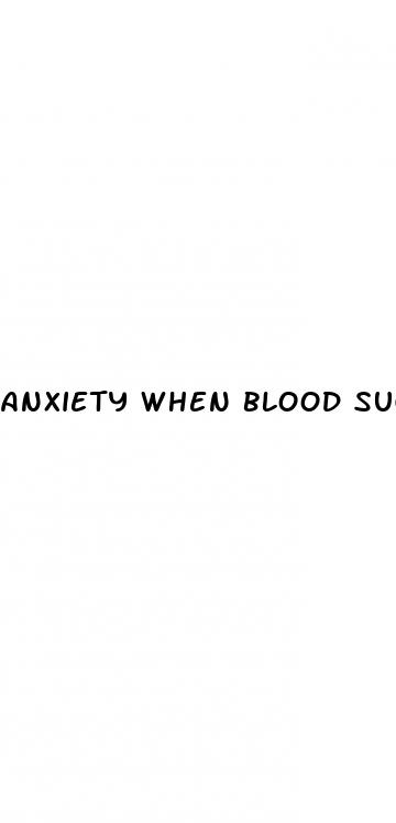 anxiety when blood sugar drops