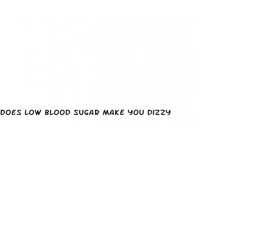 does low blood sugar make you dizzy