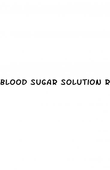 blood sugar solution recipes