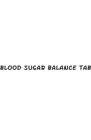 blood sugar balance tablets