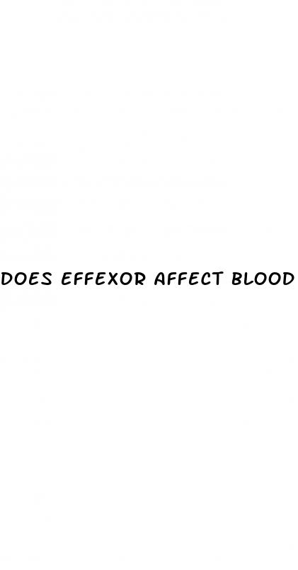 does effexor affect blood sugar
