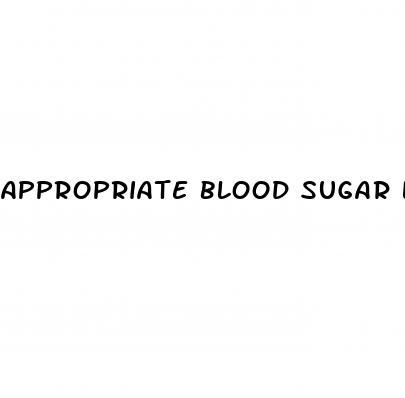 appropriate blood sugar levels