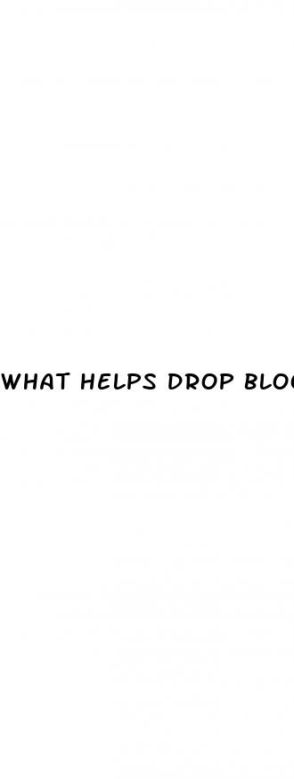 what helps drop blood sugar