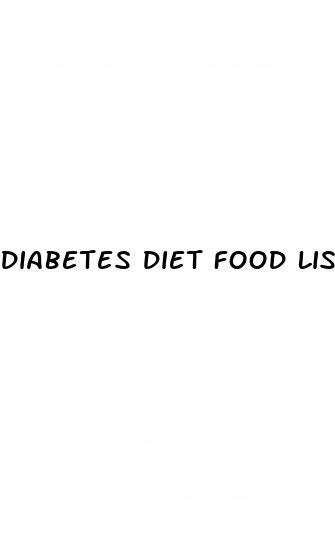 diabetes diet food list