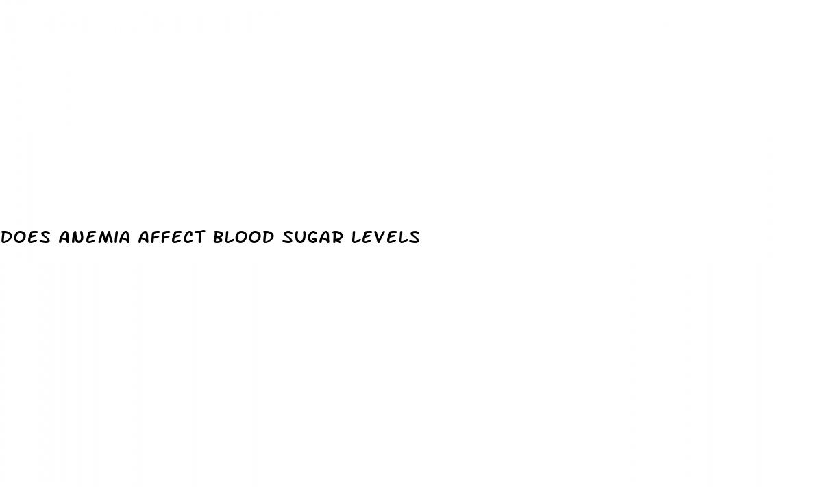 does anemia affect blood sugar levels