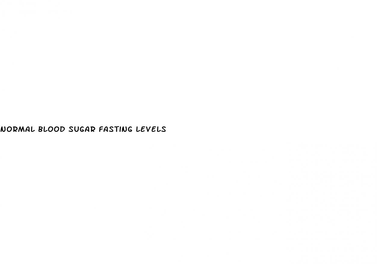 normal blood sugar fasting levels