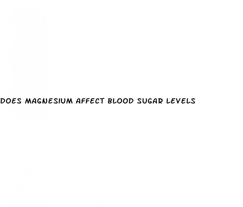 does magnesium affect blood sugar levels