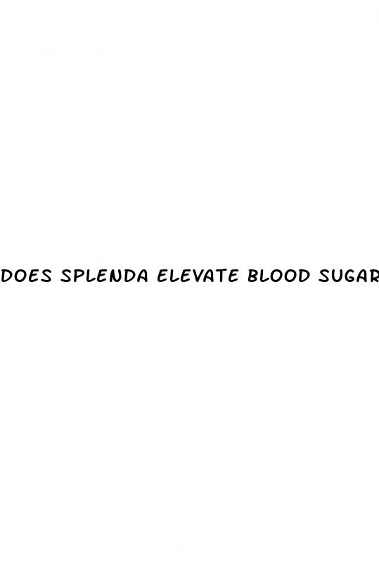 does splenda elevate blood sugar