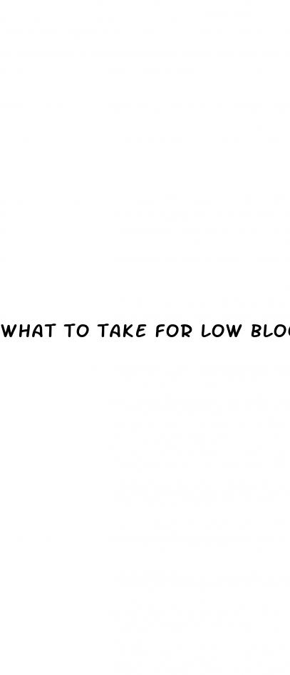 what to take for low blood sugar