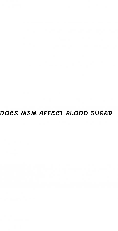 does msm affect blood sugar