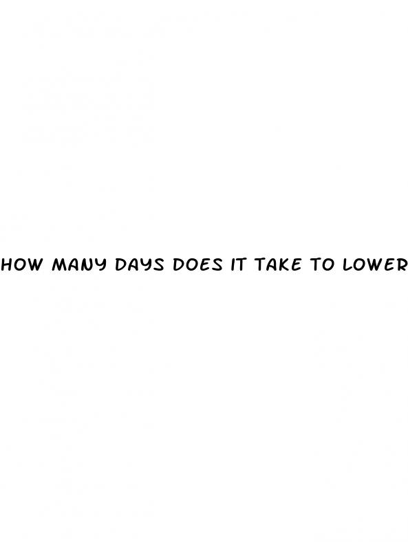 how many days does it take to lower blood sugar