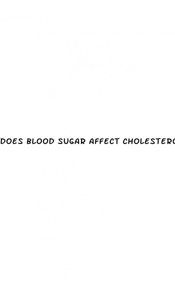 does blood sugar affect cholesterol