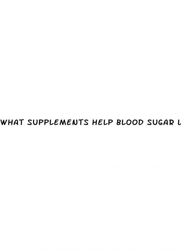 what supplements help blood sugar levels