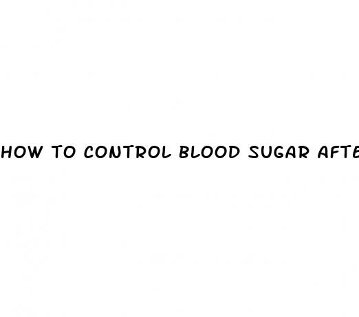 how to control blood sugar after meal