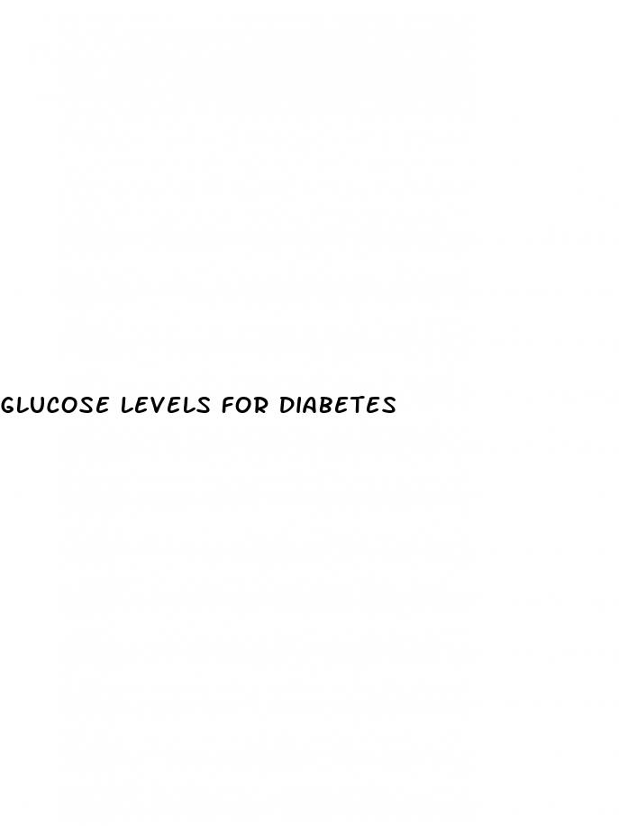 glucose levels for diabetes
