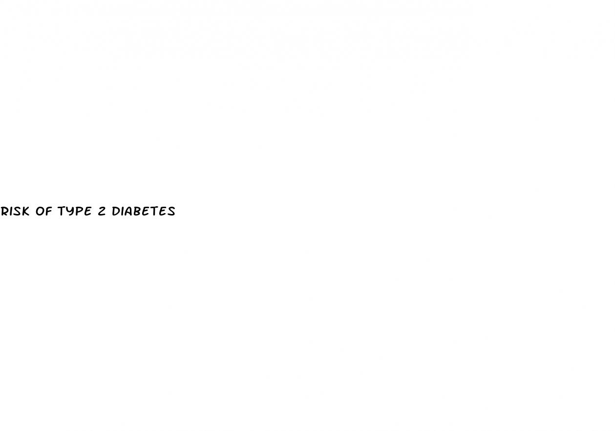 risk of type 2 diabetes