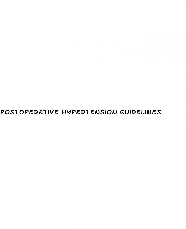postoperative hypertension guidelines