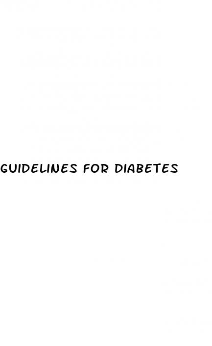 guidelines for diabetes